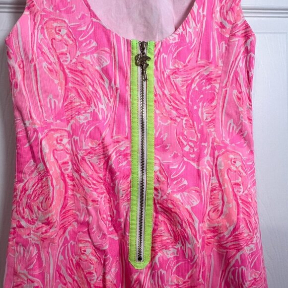 Lilly Pulitzer Mila Shift Hot Pink Flamingo Cocktail Mini Dress Size 0 - Picture 5 of 9